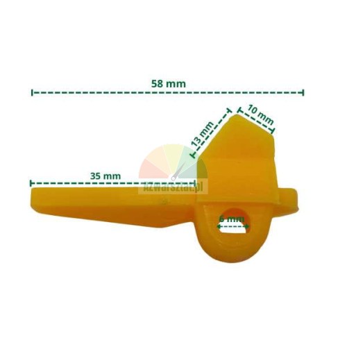 Plastic mounting foot guard Type AH with dimensions