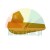 Yellow plastic component with an elongated base and a protruding wedge element on top.