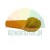 Small yellow plastic component with an oblong shape and a mounting hole on a white background