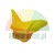 Yellow plastic wing-shaped part with a central hole on a white background.