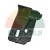 Black plastic mounting bracket with two holes on a white background.