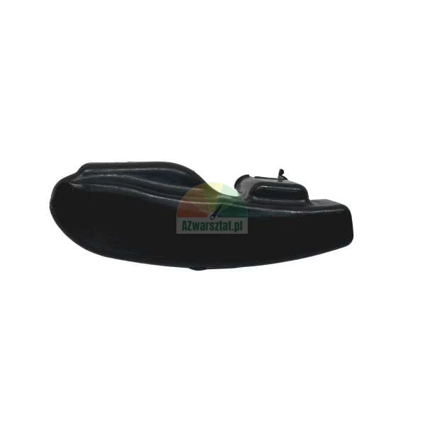 Black rubber component, possibly a protective boot or seal, with a curved oblong shape.