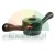 Black quick-release wing nut for wheel balancer with ergonomic handles and red locking tabs.