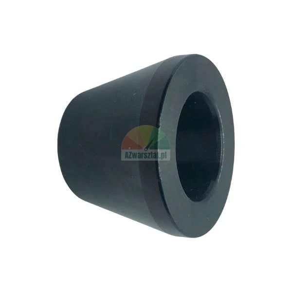 Black cone-shaped rubber bushing with a through hole.