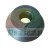Black metal centering cone for industrial machinery with a central hole