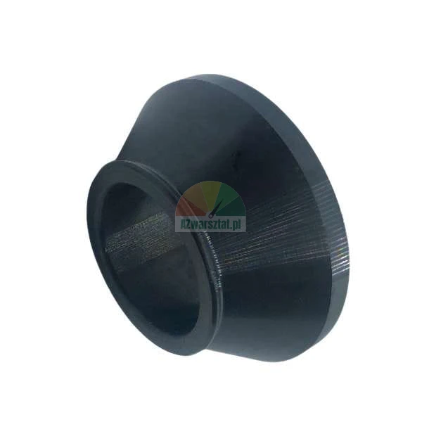 Black conical hub guard or bicycle spacer on a white background.