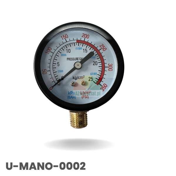 Pressure gauge with 12.7mm thread and 0-25 bar measurement range