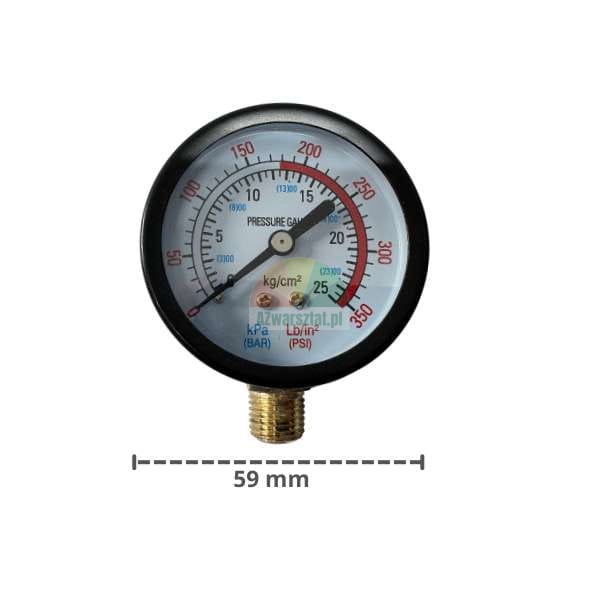 Pressure gauge 12.7mm (0-25bar) diameter 59mm