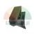 Black plastic mounting bracket or industrial spacer with a cylindrical hole isolated on white
