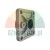 Square metal industrial flange or bearing housing with four mounting holes and internal seal on a white background.
