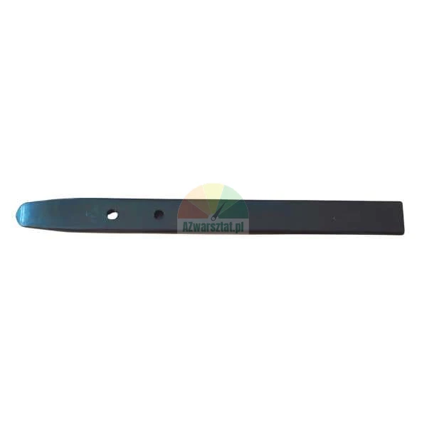 Long metal blade with two mounting holes, slightly tapered at one end.