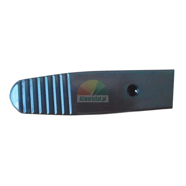 Black plastic slider with transverse grip ridges and a mounting hole.