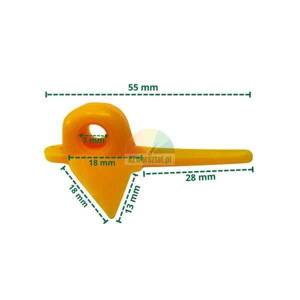 Yellow plastic protection cover for mounting head Type AP with dimensions.