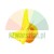 Yellow plastic wing knob component.