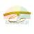 Yellow slightly curved plastic element with a threaded orange string.