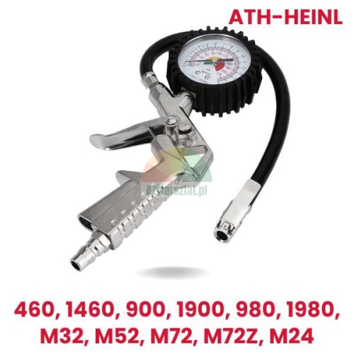 Replacement tire inflator gun for ATH-Heinl with pressure gauge for models 460, 1460, 900, 1900, 980, 1980, M32, M52, M72, M72Z, M24