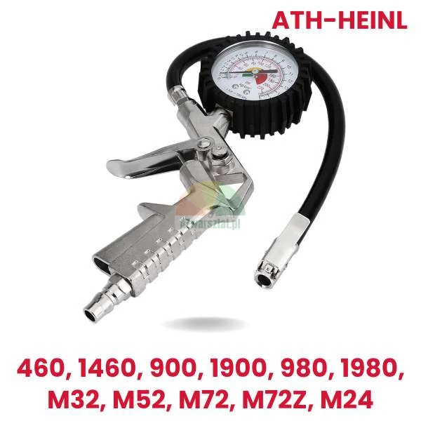 Replacement tire inflator gun for ATH-Heinl with pressure gauge for models 460, 1460, 900, 1900, 980, 1980, M32, M52, M72, M72Z, M24