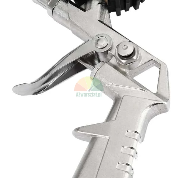 Tire inflator gun with pressure gauge - close-up view of the trigger mechanism