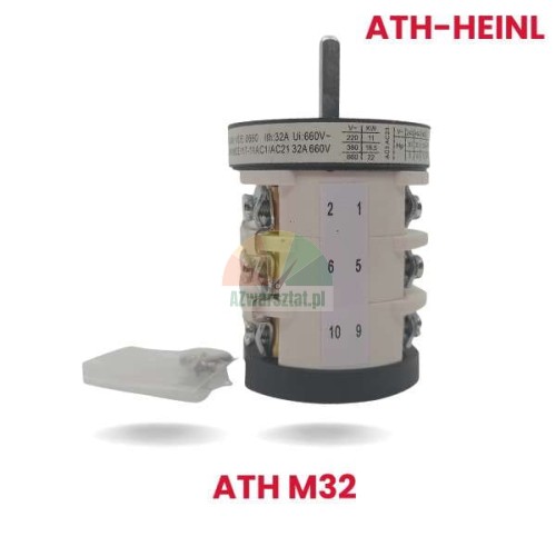 Replacement ATH-Heinl 1-speed rotary switch ATH M32 viewed from the side with connection terminals.