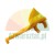 Yellow plastic mounting element with a clip and a long arm ending in a hook.