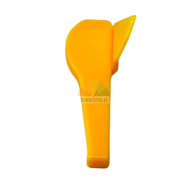 Yellow plastic citrus peeler isolated on a white background.