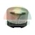 Silver metal cap on a black plastic base.