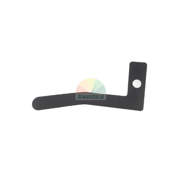 Black flat mounting component with a circular hole on a white background.