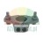 Metal mounting clamp with two bolts and two small ports on a white background.