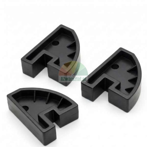 Set of 3 black plastic rim protector spacers for tire changers.