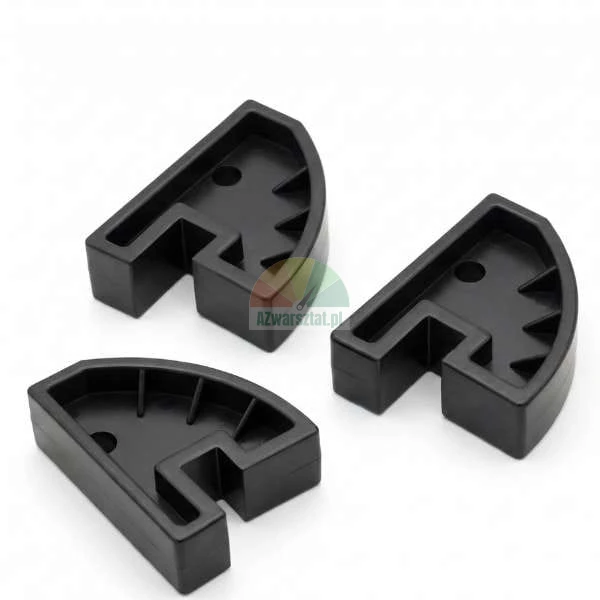 Set of 3 black plastic rim protector spacers for tire changers.
