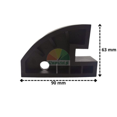 Black rim spacer and rim protector 90x63 mm (3 pieces)