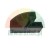 Black plastic protective corner or end cap with internal ribbing.