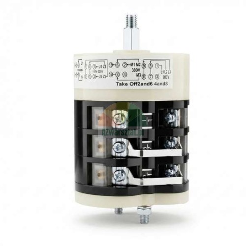 Rotary switch for GB14048 tire changer with visible wiring diagram and screw terminals.