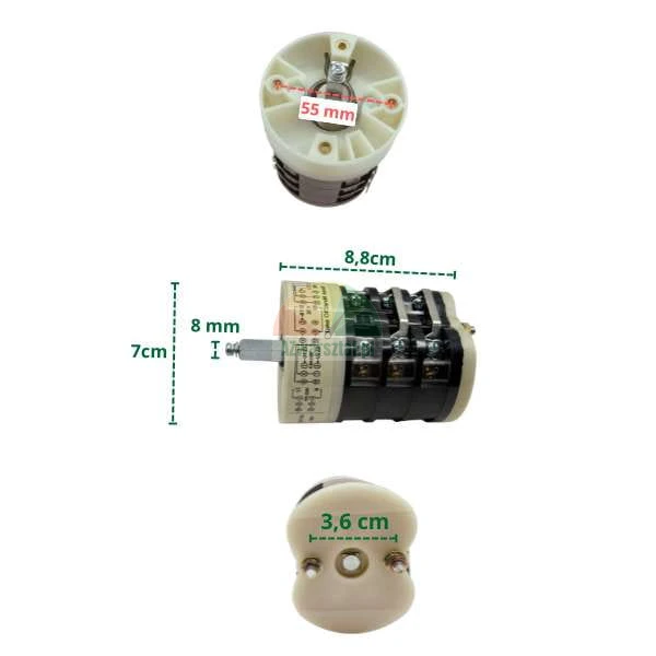 Rotary switch for tire changer GB14048 with dimensions