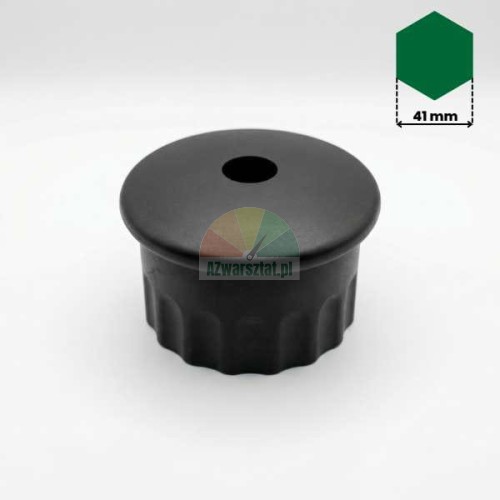 Black plastic holder for 41mm hexagonal rod