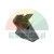Black metal excavator bucket tooth with a wedge shape on a white background