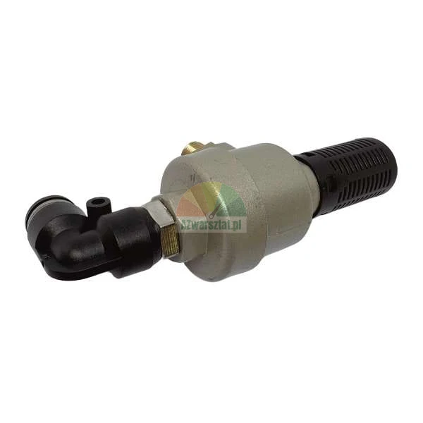 Pneumatic automatic condensate drain valve with silencer and push-in elbow fitting