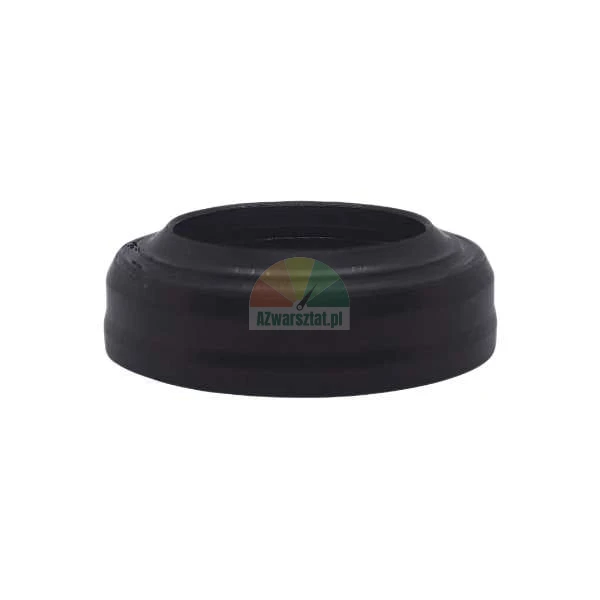 Black rubber conical gasket for washbasin faucet on a white background.