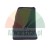Black plastic furniture foot or protective end cap on a white background.