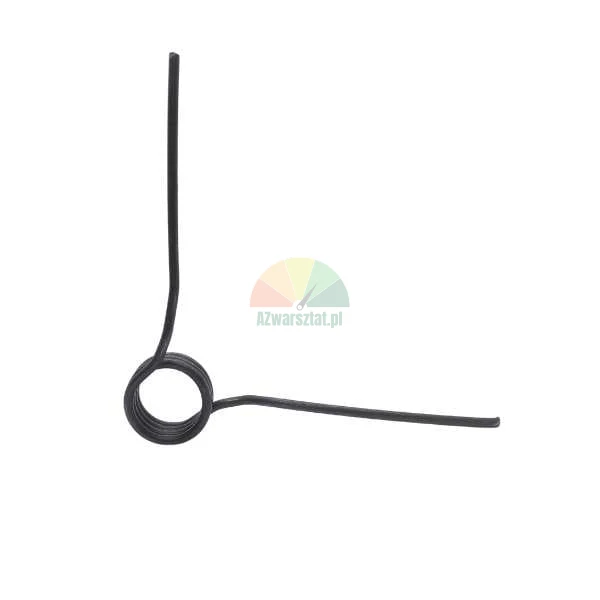 Black torsion spring with two arms on a white background