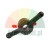 Black quick release wing nut for wheel balancer with red handles.