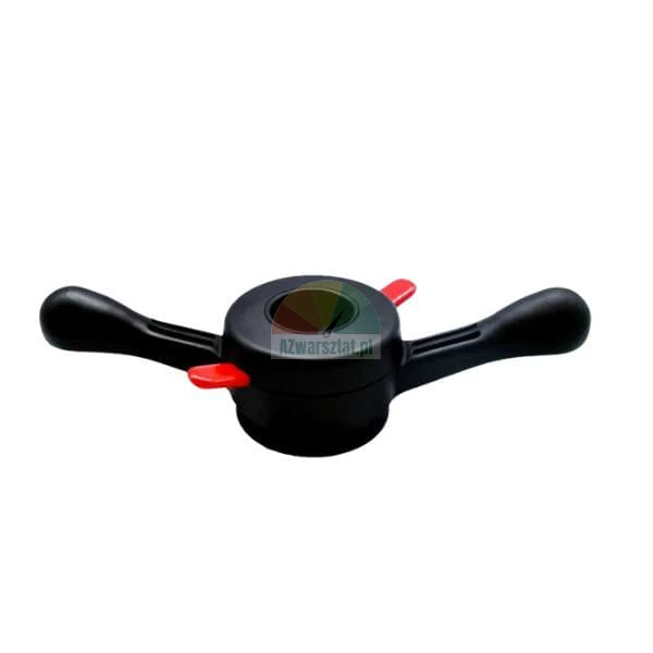 Black quick release wing nut for wheel balancer with red levers