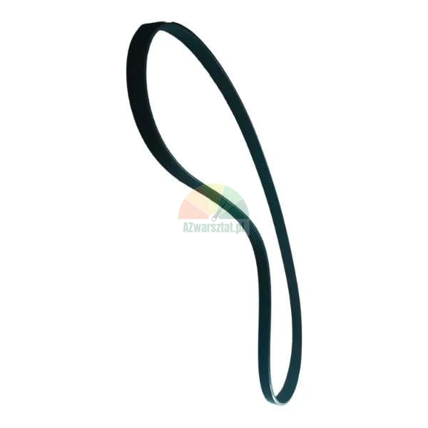 Black multi-ribbed serpentine drive belt isolated on a white background