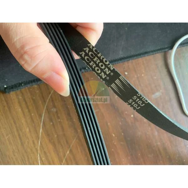 ACRON 510J multi-groove drive belt held by a hand