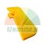 Yellow plastic scraper for cleaning surfaces on a white background.