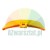 Yellow curved plastic component with a central mounting hole on a white background.