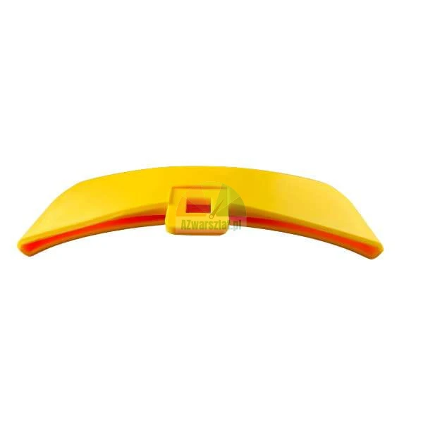 Yellow curved plastic component with a central mounting hole on a white background.