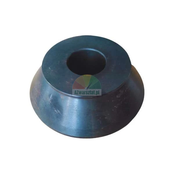 Black metal centering cone with a central hole