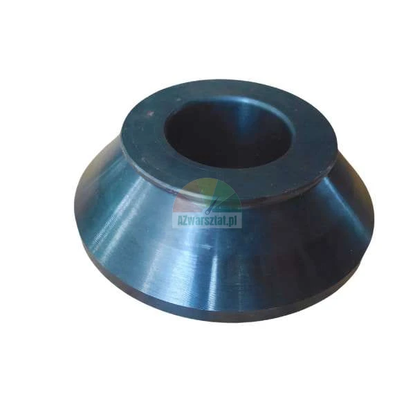 Black metal conical washer or spacer sleeve for industrial machinery.