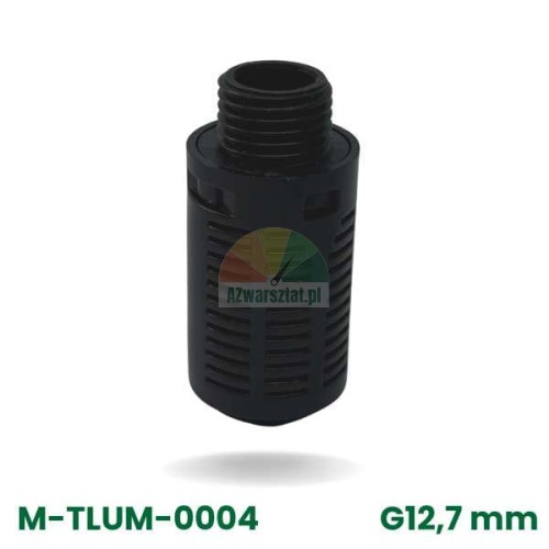 Black plastic pneumatic muffler with 12.7 mm external thread